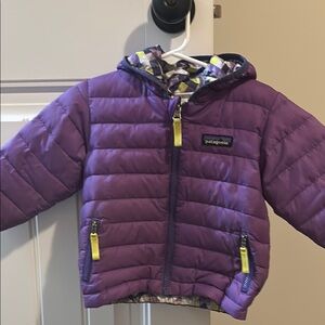 Patagonia Purple and Yellow Puffer Jacket